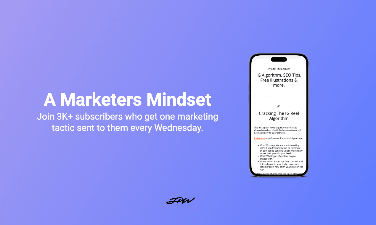 A Marketers Mindset newsletter ad