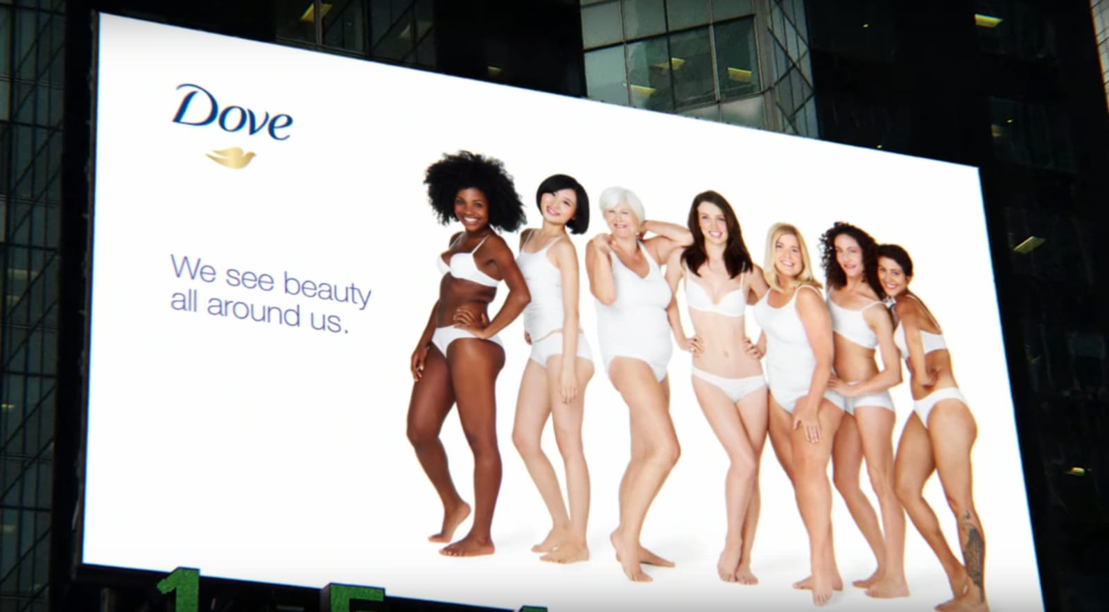 Dove Real Beauty campaign billboard featuring diverse women