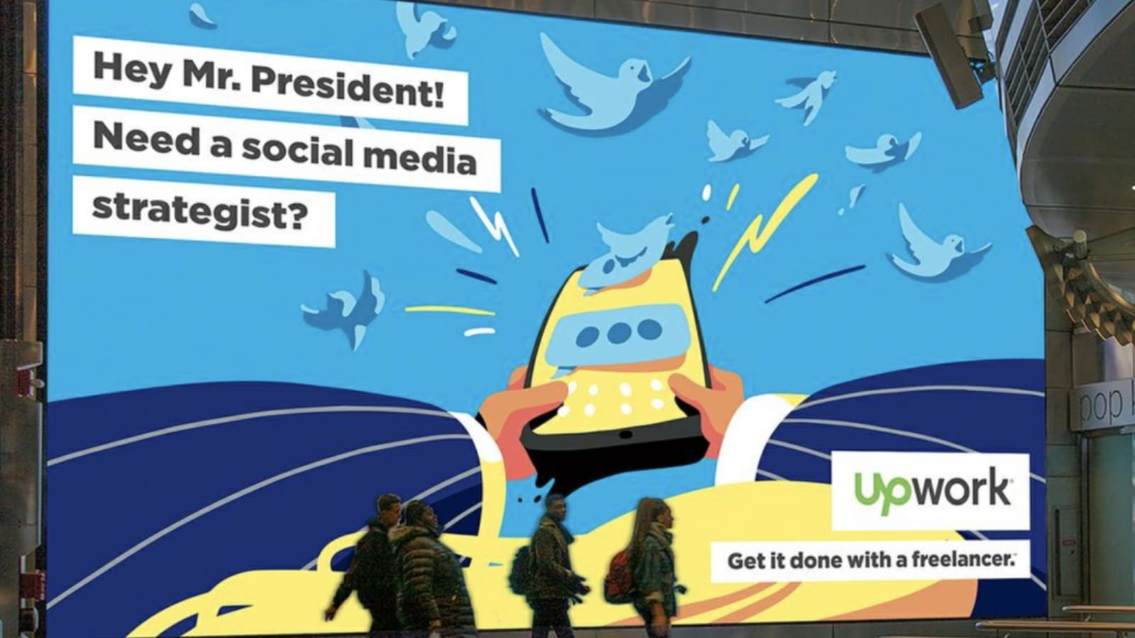 billboard with messaging on