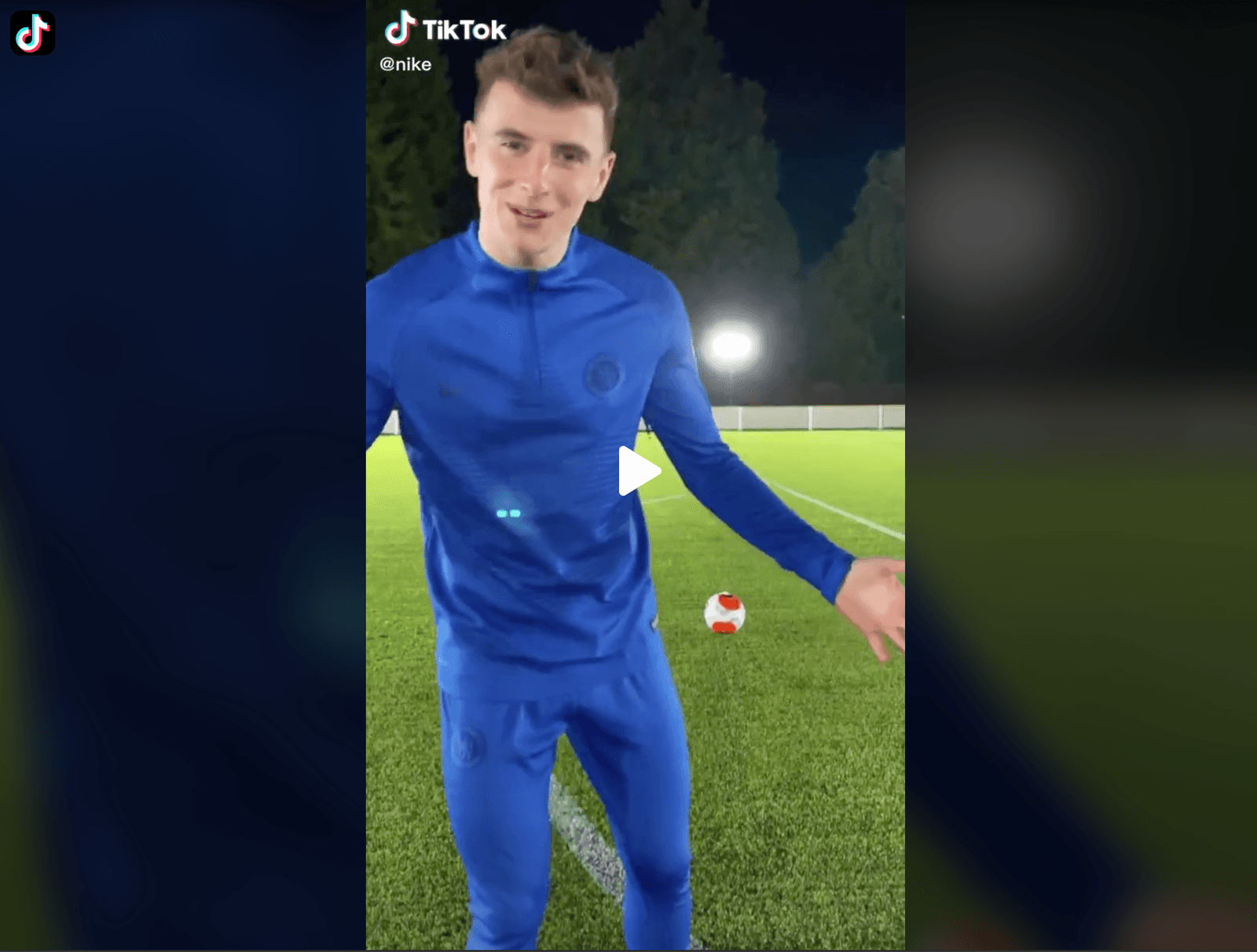 Mason Mount collaborating with Nike for a TikTok video