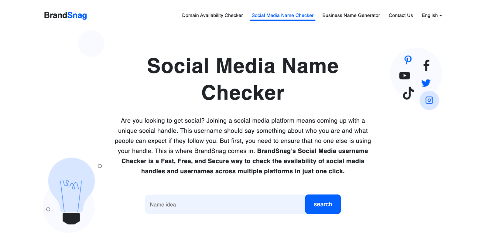 screenshot of Brand Snags homepage