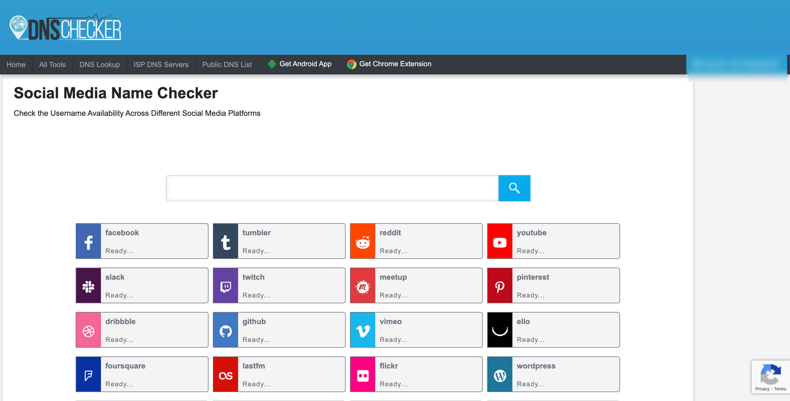 screenshot of DNS Checker homepage