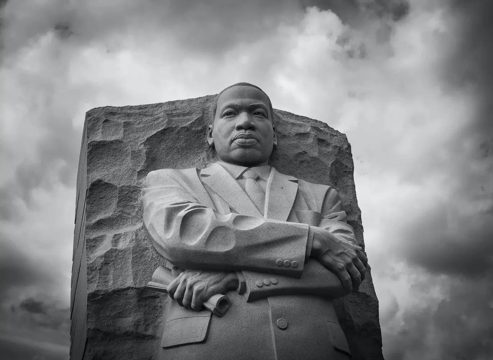 Close up of the Martin luther king, jr statue.