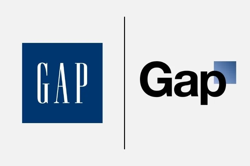 Two logos with the words gap and gap.