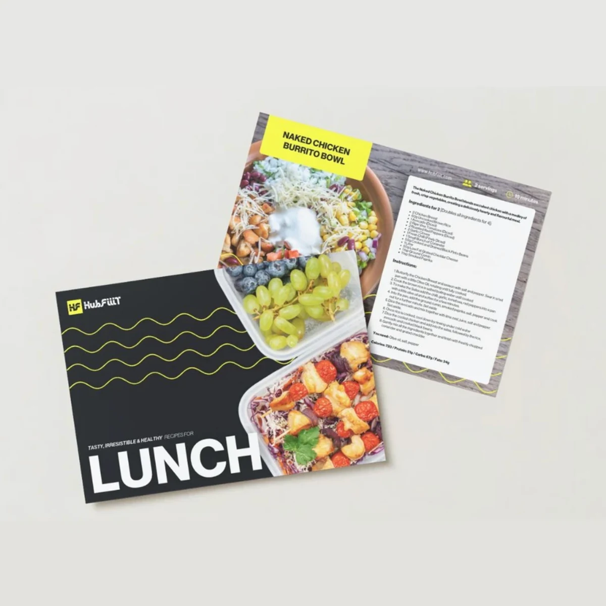 HubFiiiT nutrition guide and printed lunch materials
