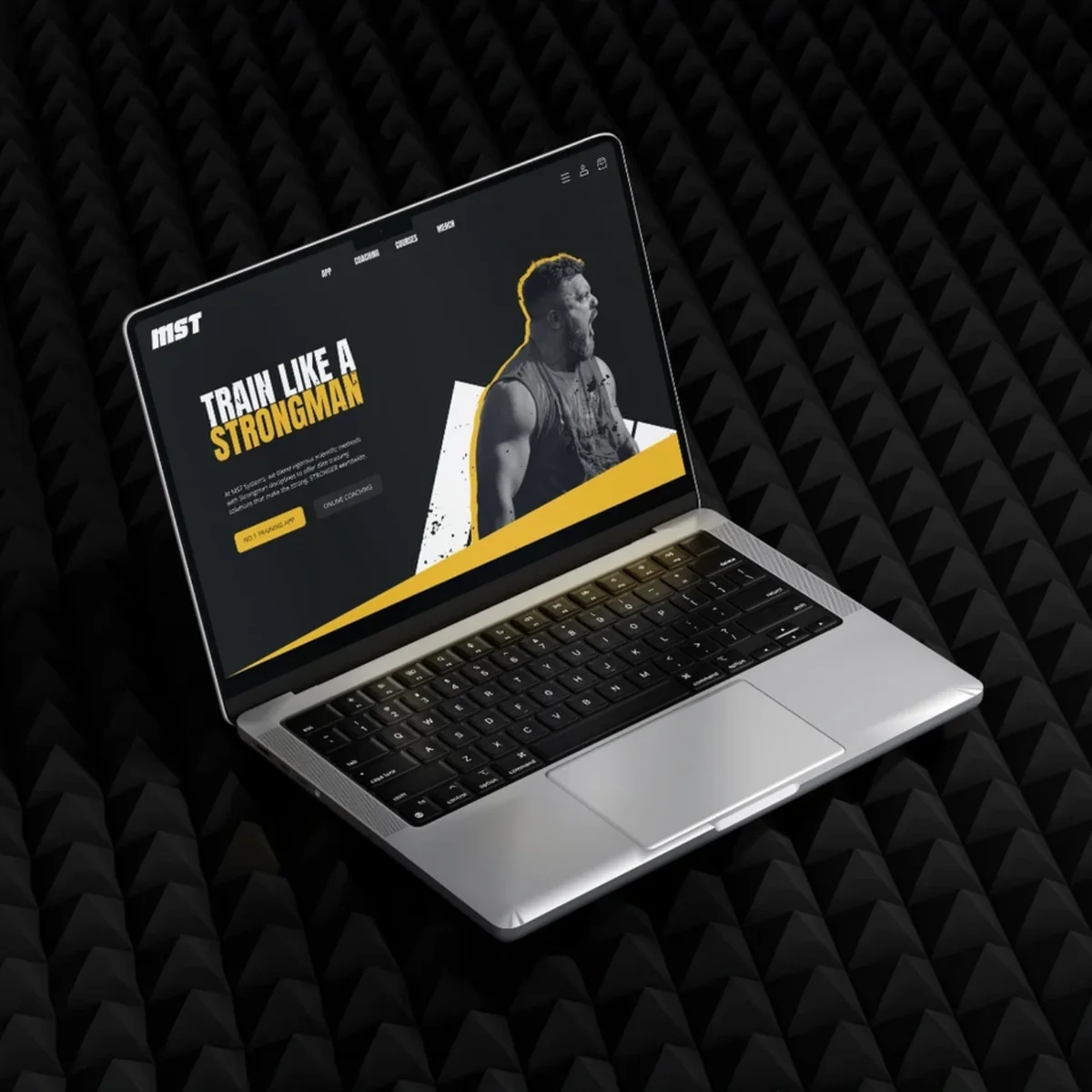 MST Systems website design presented on a laptop